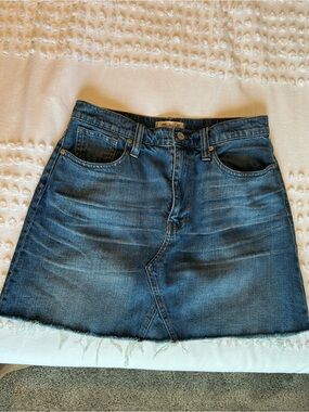 Madewell Blue Denim Skirt with Button Front